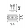 GETINGEN RC 6W Stropní vestavné bodové buňkové svítidlo, těleso hliník, povrch černá, rámeček bílá, LED 6W, neutrální 4000K, 500lm, UGR<19, Ra80, 230V, IP20, tř.2, rozměry 740x480x450mm. náhled 2