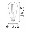 AAA E27 XI LED žárovka, těleso kov zlatá, krycí sklo jantar, LED 4W, E27, teplá 2200K, 300lm, Ra80, stmívatelné TRIAC, 230V, tř.1, rozměry d=65mm, h=145mm. náhled 1