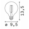AAA E27 XII LED žárovka, těleso kov zlatá, krycí sklo jantar, LED 4W, E27, teplá 2200K, 300lm, Ra80, stmívatelné TRIAC, 230V, tř.1, rozměry d=125mm, h=185mm. náhled 3