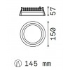 HEMAU Vestavné stropní svítidlo, kruhové, těleso hliník, povrch bílá, difusor plast opál, LED 30W, 3200lm, neutrální 4000K, 230V, IP20, tř.2, rozměry d=210mm. náhled 5