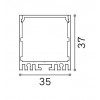 EXCLUSE PL Hliníkový profil pro přisazenou nebo závěsnou instalaci LED pásků, povrch černá, rozměry 35x37mm, délky l=2m. náhled 3