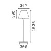 REACE FL 1x42W, IP44 Stojací venkovní lampa, těleso kov, povrch černá antracit, difuzor plast opál, pro žárovku 1x42W, E27, IP44, rozměry d=347mm, h=1536mm. náhled 2