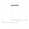LED 53W Tuya ZigBee CCT Závěsné svítidlo, kov, zlatá, dif plast opál, LED 53W, 3640lm, smart TUYA, Zigbee 3.0, dálk ovl. (souč.) nebo tel. CCT nast teplota teplá 3000K-denní 6000K, stmív, 1600x55mm, vč. záv. lank l=1500mm. náhled 1