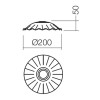 SASA1 Stínítko pro svítidlo, těleso keramika, povrch hnědá/bílá glazura, rozměry d=260mm h=60mm náhled 2