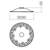 SASA2 Stínítko pro svítidlo, těleso keramika, povrch bílá glazůra s motivem květin, rozměry d=215mm h=40mm náhled 3