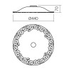 SASA2 Stínítko pro svítidlo, těleso keramika, povrch bílá glazůra s motivem květin, rozměry d=215mm h=40mm náhled 4