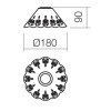 SASA3 Stínítko pro svítidlo, těleso keramika, povrch bílá glazůra s perforováním, rozměry d=180mm h=90mm náhled 2