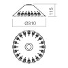 SASA3 Stínítko pro svítidlo, těleso keramika, povrch bílá glazůra s perforováním, rozměry d=180mm h=90mm náhled 3