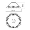 SASA3 Stínítko pro svítidlo, těleso keramika, povrch bílá glazůra s perforováním, rozměry d=180mm h=90mm náhled 4