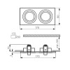 LAIDY RECR1 Vestavné svítidlo bodové, čtvercové, výklopné +-30°, těleso hliník, povrch černý elox, 2x50W, GX5,3, 12V, IP20, 90x170mm náhled 3