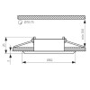 JORGAN R1 Vestavné svítidlo bodové, kruhové, výkopné +-30° těleso hliník, povrch černá/stříbr, 1x50W, Gx5,3, 12V, IP20, d=82mm, h=26mm, symbol "F" montáž na hořlavý podklad max 35W náhled 2