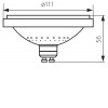 ES-111 LED SL/CW/W VÝPRODEJ Bodový světelný zdroj, těleso kov, povrch bílá, LED žárovka 11W, GU10 ES111, denní 6500K, 900lm, vyzař. úhel 40°, 230V, d=111mm, l=56mm náhled 3