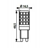 LED 3,5W G9 230V Světelný zdroj LED, vyzařovací uhel 300°, materiál keramika, povrch bílá, kryt plast opál, 3,5W, 300lm, patice G9, denní 6000K, 230V, životnost 15000h, d=16,5mm, h=48,5mm náhled 7