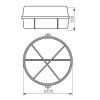 ELEON 1 Stropní, nebo nástěnné svítidlo s ochranným košem, materiál plast bakelit, barva bílá, difuzor sklo prismatické, pro žárovku 1x100W, E27, 230V, IP43, rozměry d=190mm, h=100mm. náhled 2