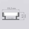 PROLED-16 VESTAVNÝ HLINÍKOVÝ profil pro LED pásek Vestavný podlahový, pochozí hliníkový profil, pro LED pásky šířky max w=10mm, rozměry 19,2x8,5mm, l=3m náhled 6