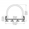 BIBI-ONE PŘISAZENÝ HLINÍKOVÝ profil pro LED pásek VÝPRODEJ Přisazený hliníkový profil eloxovaný, pro instalaci LED pásků šířky max w=18mm, rozměry 26x7mm, délka l=1000mm náhled 9