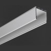 HF PŘISAZENÝ HLINÍKOVÝ profil pro LED pásek Přisazený/vestavný bezrámečkový profil, materiál hliník, povrch elox šedostříbrná, pro LED pásek šířky max w=24mm, rozměry l=3m, 26x24,5mm