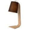 DRAX 1x40W E14 Stolní lampa, těleso dřevo hnědá, stínítko bavlna bílá, pro žárovku 1x40W, E14, 230V IP20, tř.2. rozměry 155x190x480mm, vypínač na kabelu náhled 3