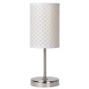 MADO 1x60W E27 Stolní dekorativní lampa, základna chrom broušený, stínítko textil ornament, povrch bílá, pro žárovku 1x60W, E27, 230V, IP20, tř.2. rozměry: 130x130x370mm, ovladač na kabelu náhled 4