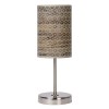 MADO 1x60W E27 Stolní dekorativní lampa, základna chrom broušený, stínítko textil ornament, povrch bílá, pro žárovku 1x60W, E27, 230V, IP20, tř.2. rozměry: 130x130x370mm, ovladač na kabelu náhled 6