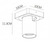 SJERN I Stropní přisazené svítidlo, nastavitelný směr svícení, těleso kov, povrch černá, pro žárovku 1x5W, GU10, 230V, IP20, tř.1. rozměry 100x100mm, h=113mm. náhled 4