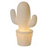 CARICTO 1x40W E14 Stolní lampa, těleso keramika, stínítko keramika tvar kaktus, barva bílá, pro žárovku 1x40W, E14, 230V, IP20, tř.2. rozměry 200x200x305mm