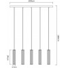 ALGUIERO V Závěsné svítidlo, těleso kov, povrch černá, pro žárovku 5x40W, E27, 230V, IP20, rozměry hlavice d=65mm, h=340mm, šířka l=1000mm, vč závěs kabelu h=1800mm, lze zkrátit. náhled 2