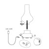 CHROMO TL 2W Stolní lampa, těleso plast červená, krycí sklo čiré, LED 2W, teplá 3000K, 122lm, stmív. pomocí spínače na tělese, 230V, IP20, tř.3, rozměry d=120mm, h=300mm, pomocí microUSB lze nabíjet. náhled 6