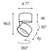 BRON chrom/černá Stropní přisazené bodové svítidlo, nastavitelný směr svícení, těleso hliník, povrch chrom/černá, LED 1x11W, 770lm, teplá 3000K, Ra80, 230V, IP20, rozměry d=77mm, výška: 98,5mm náhled 5