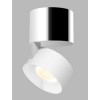 BRON C LED 11W Stropní přisazené bodové svítidlo, nastavitelný směr svícení, těleso hliník, povrch chrom/bílá, LED 1x11W, 770lm, teplá 3000K, Ra80, stmív TRIAC, 230V, IP20, rozměry d=77mm, výška: 98,5mm náhled 1