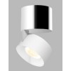 BRON chrom/bílá Stropní přisazené bodové svítidlo, nastavitelný směr svícení, těleso hliník, povrch chrom/bílá, LED 1x11W, 770lm, teplá 3000K, Ra80, 230V, IP20, rozměry d=77mm, výška: 98,5mm náhled 1