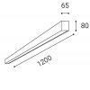 BOLESLAW Stropní přisazené svítidlo, těleso hliník, povrch černá, LED 32W, 3600lm, teplá 3000K, stmív. DALI, 230V, IP20, rozměry 1200x85x65mm. náhled 3