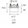 CANNES bílá/chrom Stropní vestavné bodové svítidlo, otočné, nastavitelný směr svícení, těleso hliník, povrch bílá/chrom, LED 1x11W, 770lm, teplá 3000K, Ra80, 230V, IP20, rozměry d=77mm, h=76,5mm náhled 7