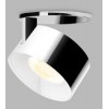 CANNES chrom/chrom Stropní vestavné bodové svítidlo, otočné, nastavitelný směr svícení, těleso hliník, povrch chrom/chrom, LED 1x11W, 770lm, teplá 3000K, Ra80, stmív DALI/PUSH 230V, IP20, rozměry d=77mm, h=76,5mm náhled 1