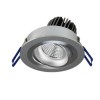 Podhledové bodové svítidlo LED Vestavné, stropní svítidlo, výklopné +-20°, těleso hliník, povrch bílá, LED 6W, 650lm, teplá 3000K, Ra80, stmív DALI/PUSH, 230V, IP20, tř.1, rozměry d=92mm, h=61mm náhled 5