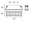 CERGY 10W TRIAC Vestavné zápustné svítidlo, těleso hliník, povrch bílá, difuzor plast, LED 5x2W, 1050lm, teplá 3000K, stmív. TRIAC, Ra80, 230V, IP20, rozměry 147mm x 45mm náhled 3