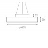 ROPOVO LED ZÁVĚSNÉ Závěsné svítidlo, těleso hliník, černá, difuzor plast opál, LED dolů 42W/3340lm+LED nahoru 5W, teplá 3000K, Ra80, stmív DALI, 230V, IP20, tř.1, d=450mm, h=92mm, vč záv l=1200mm lze zkr, sv nahoru/dolů náhled 11