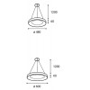 CHALON SU Závěsné svítidlo, těleso hliník, povrch černá, difuzor plast opál, LED 50W, 3350lm, přepín teplota CCT teplá 3000K/neutr 4000K, stmív TRIAC, 230V, IP20, tř.1, rozměry 600x60mm, vč záv l=1200mm náhled 5