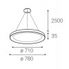 LEGNICA S Závěsné svítidlo, těleso hliník, povrch bílá, dif plast opál, LED 80W, 5600lm, TWTunnable white CCT teplá 3000K/neutr 4000K, stmív. ZigBee, 230V, IP20, d=980mm, h=35mm, vč záv lanka h=2500mm náhled 5