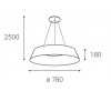 PIENSK Závěsné svítidlo, hliník, černá, dif plast opál, LED 60W, 3400lm, přepín teplota CCT teplá 3000K, neutrální 4000K, 230V, IP20, rozměry d=600mm, h=170mm, vč závěs lanka h=2500mm, lze zkr. náhled 5