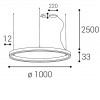 CHATOU S Závěsné svítidlo, hliník, bílá, difuzor plast opál, LED 42W, 3400lm, teplá 3000K, stmív ZigBee, 230V, IP20, tř.1, rozměry d=600mm, vč závěsu l=1200mm lze zkrátit náhled 4