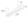 KELONO UD Závěsné svítidlo, těleso hliník, černá, difuzor plast opál, LED 31-39W, 3660-4600lm, přep teplota CCT 3000K/3500K/4000K, Ra80, stmív DALI, 230V, IP20, 65x85x1500mm, vč záv l=2500mm, sv nahoru/dolů náhled 6