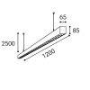 BOLESLAW PII Závěsné svítidlo, těleso hliník, povrch černá, LED 24-32W, 2700-3600lm, teplá 3000K, 230V, IP20,  rozměry 1200x85x65mm, vč závěs lanka h=2500mm, lze zkrátit, svítí nahoru/dolů. náhled 2