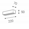 TWARDOGG Nástěnné svítidlo, těleso hliník, povrch černá antracit, LED 12W, 1000lm, teplá 3000K, Ra80, 230V, IP65, rozměry 220x50x70mm, svítí nahoru/dolů. náhled 3