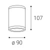SCHOVA 10W IP65 Stropní venkovní bodové svítidlo, těleso hliník, povrch černá antracit, krycí sklo čiré, LED 10W, 1100lm, nast. teplota CCT teplá 3000K-denní 5700K, 230V, IP65, Ra80, rozměry d=90mm, h=107mm. náhled 2