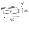MENZENIO LED 9W  IP54 SENZOR PIR 160° Nástěnné venkovní svítidlo, senzor PIR, záběr 160°, dosah 3m, čas sepnutí 10s-10min, hliník, černá, LED 9W, 540lm, CCT přepín teplota teplá 3000K/neutrální 4000K, Ra85, 230V, IP54, rozměry 200x85x85mm náhled 2