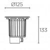 COOL COB výklopné +-15° Zemní svítidlo, nast sklon svícení +-15°, hliník, rám nerez, LED 23W, neutr 4000K, 2208lm, vyzař úh 15° nebo 60°, Ra80, povrch <40°C, 230V, IP67, IK10, stat zát 1,8t, d=223mm, h=177mm, vč. mont. boxu náhled 5