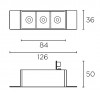 CELLULAR LED 3 FRAMELESS Stropní, vestavné, bodové, bezrámečkové, svítidlo, těleso kov, povrch bílá, komínek bílá, LED 7W, teplá 3000K, 350lm, vyzař. úhel 34°, Ra90, 700mA, UGR<13, IP20, 84x36x50mm náhled 3