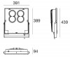 ARCHIT LED 180W, IP66 Reflektor bodový venkovní, těleso hliník, povrch černá, LED 180W, 18636lm, teplá 2700K, vyzař úhel 25°, Ra80, stmívání DALI, 230V, IK08, IP66, tř.1, rozměry 391x389x94mm náhled 2