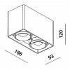 VERNUM 2x50W GU10 Přisazené stropní svítidlo, výklopné sv.zdr. +-45°, materiál hliník, povrch bílá, pro žárovku 2x50W, GU10, 230V, IP20, tř.1, rozměry 186x93x120mm náhled 10